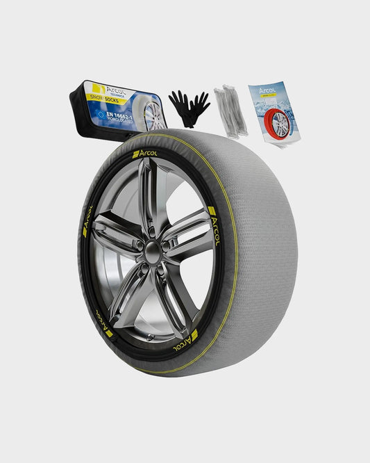 main product image snow socks arcticpro fitted on car tire