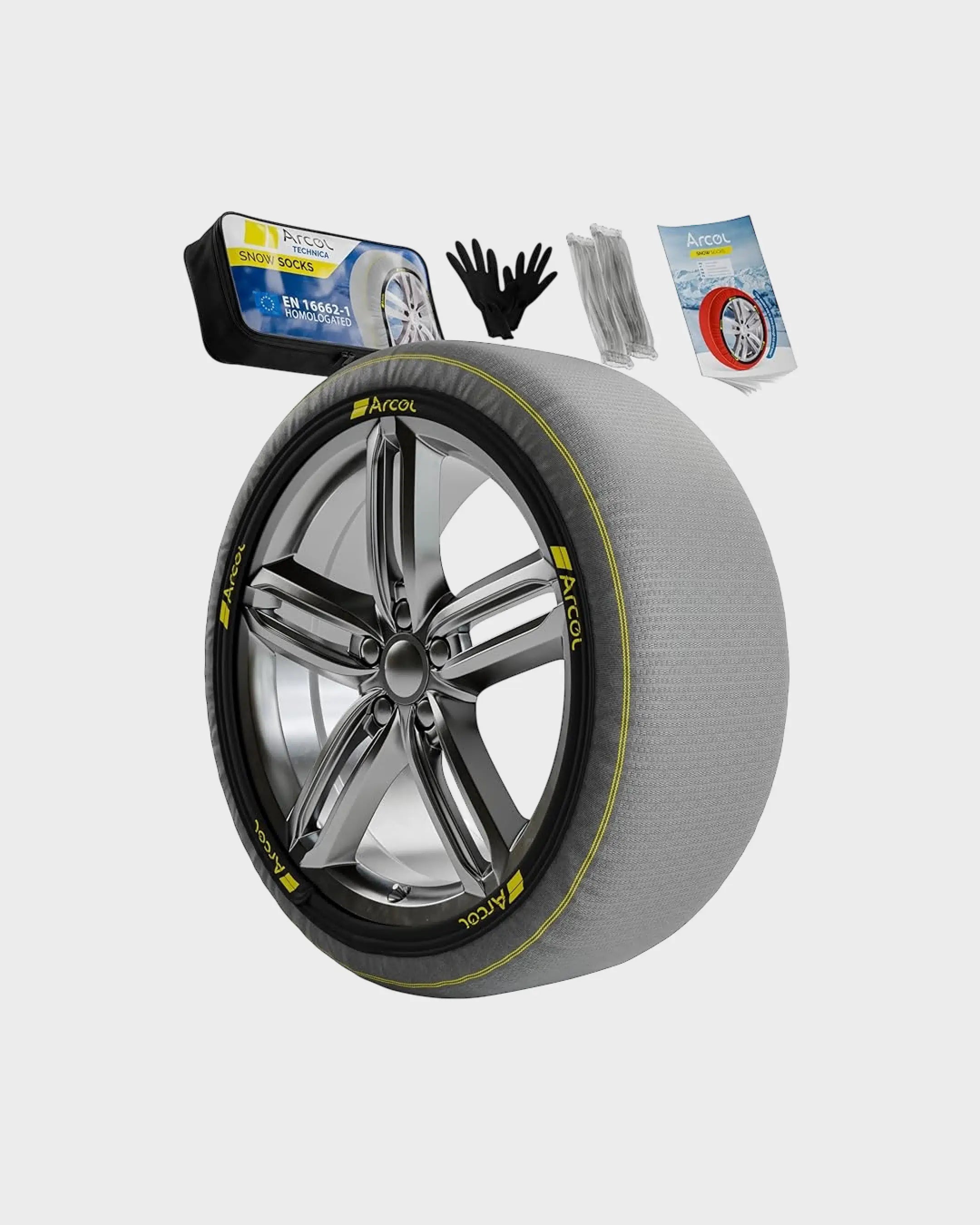 image principale du produit Chaussettes neige arcticpro montées sur un pneu de voiture